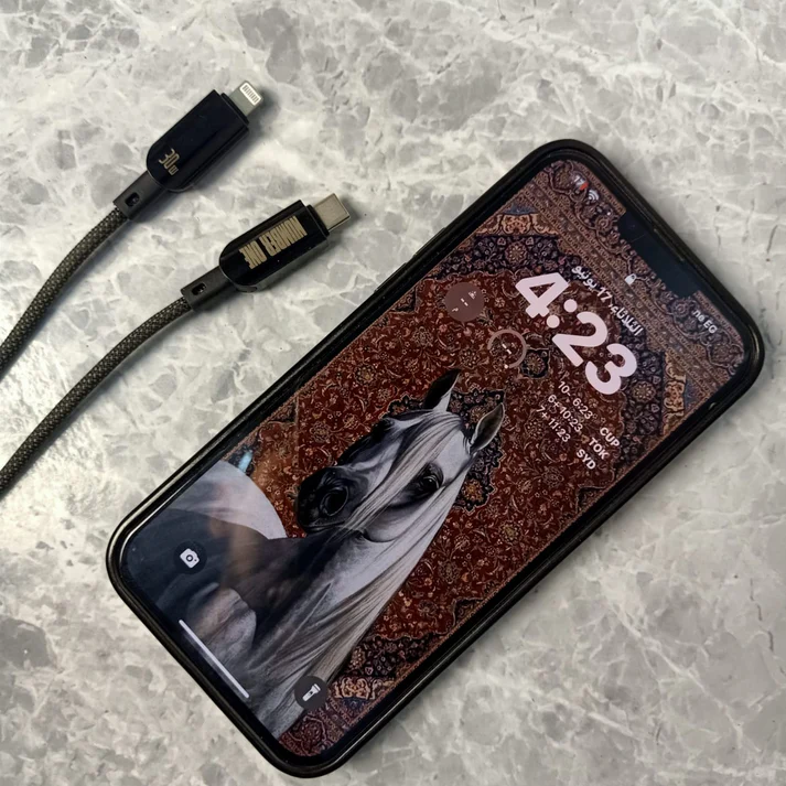 كابل (Type C x Lighting) ب مؤشر ديجيتال